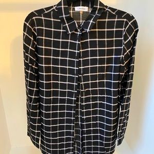 Calvin Klein Kerren Roll-Tab Button Down Blouse